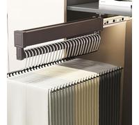 GUHPZA Extendable Pull Out Closet Rod - Aluminum Alloy Clothes Rail, Valet Rod for Easy Access, Double Row Guide Rail, 25KG Load Capacity, Perfect for Organizing Clos,White-31cm/12.2in