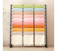 GUHPZA Floor Standing Metal Scarf Organizer Scarf Hanger,commercial Hijab Organizer Display Rack Belt Pants Blankets Hanger,retail Stores Shawl Scarves Rack Towel Hold,Black-120 * 40 * 145 cm