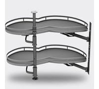 GUHPZA Height-Adjustable Swivel Blind Corner Pull-Out Rack - Slide-Out Kitchen Storage with Flying Saucer Basket, Fits 800/900mm Cabinets,Left-900mm