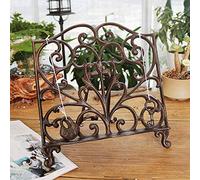 GUHPZA Magazine Rack Magazine Stand Rustic Metal Cookbook Holder Foldable, Small Desktop Display Stand for Magazine, Book, Music Document & PC Textbook, Commercial Res