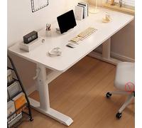 GUHPZA Standing Desk Adjustable Height, Manual Computer Desk, Wipeable Tabletop, Ergonomic Home Office Desk, Metal Legs, Small Gaming Desk,-140x60cm/55.1x23.6in