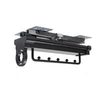 GUHPZA Wardrobe Rail Pull Out Clothes Hanger, Aluminum Alloy Retractable Closet Rod, Double Row Guide Rail Home Orga Rack, Space Saving, Bearing 30Kg,Silver-45.8cm LW,Black-31.2cm