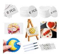 Guhupoy 64 Pcs Puffy Art Painting Paper，Magic 3D Foam Texture Painting Kit for Kids-3D Foam Texture Painting Kit with Puff Art & Pens-Creative DIY Art Gift Magic Puffy Paint Craft Paper for Kids