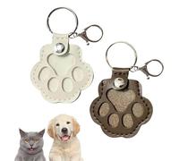Guhupoy Personalised Dog Fur Keepsake Dog Keyring，Pet Memorial Gift with Leather Paw Pendant for Cats and Dogs, Compact Hair Storage