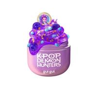 Gui Gui K Pop Demon Hunters - Purple - Clear Transparent- Mystery Scented DIY Slime with Collectible Figure & Charms, Stretchy Sensory Toy, Beautify Your Slime, Ages 6+
