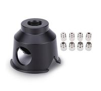 Guía de Broca para Agujeros Rectos Bloque de Taladro de Aleación de Aluminio Plantilla de Perforación Vertical de 90 Grados con 8 Bujes de Taladro Intercambiables para Fabricación