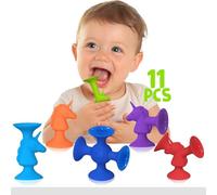 Guibola Suction Baby Bath Toys, Mold Free Toys for Toddlers 3+, Cute Unicorn Strong Cup Bathtub Toy-No Mold, No Hole, Sensory Toy Creative Connect, Build Gifts Boys and Girls (11pcs)