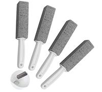Guichangkai 4Pcs Pumice Cleaning Stone with Handle Toilet Bowl Ring Remover Cleaner Brush Stains Hard Water Ring Remover Rust Grill Griddle Cleaner for Kitchen Bath Pool Household Cleaning, Grey