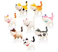 Guichangkai 8 Pcs Realistic Cat Figurines, Realistic cat Figures Toy Set, Educational Kitty Figures Toy Set for Kids Boys Girls Cat Lover, (CPH-8)