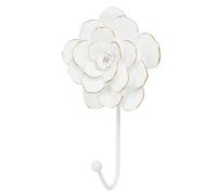 Guichifun Flower Coat Hooks Wall Decor - Resin White Decorative Wall Hooks for Hanging Clothes Coats Towels Keys Bags Hats Bathroom Home Decoration Gift 4 x 1.5 x 7 Inch