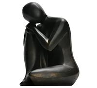 Guichifun Thinker Statue Resin Abstract Sculpture - Collectible Woman Figurine Art Home Office Bookshelf Decorative Objects Desktop Black Decor for Men&Women 5.25 X 6.25 X 8.5 Inch