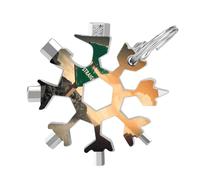 Guidance on The Road 19-in-1 Snowflake Multi Tool, Stainless Steel Metal Snowflake Multitool with Keychain, Compact & Portable Tools for Outdoor Camping Survival Daily Use Gift for Men