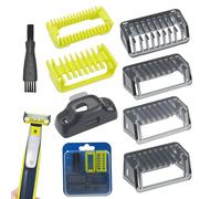 Guide Comb Attachments for Philips One Blade, 4 Guards Set(1/2/3/5mm), Body and Face Comb, Brush and Protective Cap, Suitable for Men's Daily Shaving and Beard Styling, for QP2520、QP2630、QP6510 etc.