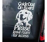Guide Dog on Board Car Sticker Golden Retriever Sight Assistance Dog Sign Decal Car Decal Vinyl Decal Window Sticker Bumper Stickers Die Cut Decals Present