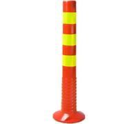 Guide Jack for Post, Barrier, Flexible Plastic, Orange Reflective Strips, Hardware for Vehicle and Tilting Mounting, Reflective, for Installation(Red+yellow)