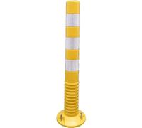 Guide Jack for Post, Barrier, Flexible Plastic, Orange Reflective Strips, Hardware for Vehicle and Tilting Mounting, Reflective, for Installation(Yellow+white)