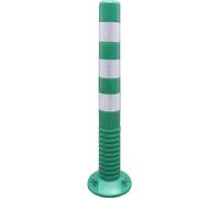 Guide Jack for Post, Barrier, Flexible Plastic, Orange Reflective Strips, Hardware for Vehicle and Tilting Mounting, Reflective, for Installation(Green+white)