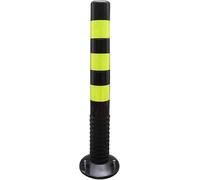 Guide Jack for Post, Barrier, Flexible Plastic, Orange Reflective Strips, Hardware for Vehicle and Tilting Mounting, Reflective, for Installation(Black+yellow)