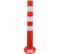 Guide Jack for Post, Barrier, Flexible Plastic, Orange Reflective Strips, Hardware for Vehicle and Tilting Mounting, Reflective, for Installation(White+red)