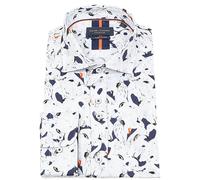 Guide London - White Long Sleeve Allover Flamingo Print Shirt, Large