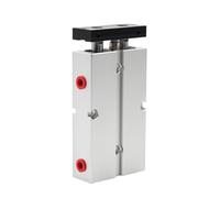 Guide Rod Plate Double Rod Cylinder Slide Bearing, Series Double Acting Twin Rod Pneumatic Cylinder Aluminum Alloy Multiple Sizes(25MM*25MM)