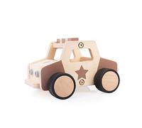 Guidecraft Wooden Police Car: Vehicle Play Set, Kids Learning and Educational Dramatic Play Toy