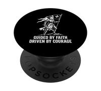 Guided By Faith Driven By Courage Joan of Arc Inspirational PopSockets Adhesive PopGrip