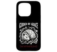 Guided By Grace But Still Kind Of Feral Funny Opossum Meme Case for iPhone 15 Pro