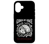 Guided By Grace But Still Kind Of Feral Funny Opossum Meme Case for iPhone 16