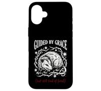 Guided By Grace But Still Kind Of Feral Funny Opossum Meme Case for iPhone 16 Plus