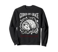 Guided By Grace But Still Kind Of Feral Funny Opossum Meme Sweatshirt
