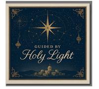 Guided by Holy Light Christmas Card - Star of Bethlehem Night Sky, Elegant Religious Nativity Scene