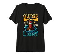 Guided by The Light Navigation Motivational Lighthouse Premium T-Shirt
