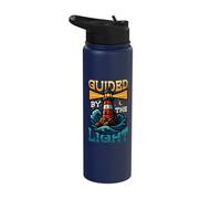 Guided by The Light Navigation Motivational Lighthouse Stainless Steel Insulated Water Bottle