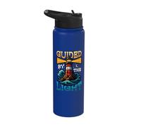 Guided by The Light Navigation Motivational Lighthouse Stainless Steel Insulated Water Bottle