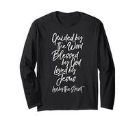 Guided by the Word Blessed God Loved by Jesus Led by Spirit Long Sleeve T-Shirt