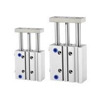 Guided Cylinder 12/16/20/25/32/40/50/63mm Bore Three Axes Three Rods 5-400mm Stroke With Magnet Pneumatic Cylinders 1Pcs(250mm Stroke)