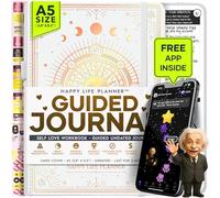 Guided Journal - Gratitude & Mental Health Journal for 5 Minute Daily | 90-Day Undated Planner for Positivity & Manifestation | Guided Mindfulness, Self Care & Reflection | Vision Board + Stickers