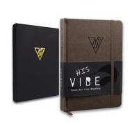 Guided Mindfulness Journal for Men | 13-Week Self Improvement & Habit Building with Daily Prompts | A5 Vegan Leather Gift Journal for Focus, Discipline, & Personal Growth | The Vibe Journal
