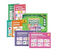 Guided Writing Exercises | Reusable Alphabet Notebooks - Numbers Writing Books for for Classroom, School, Home, Summer Holiday, Weekend, Beginners,