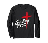 Guiding Cross Bold Red Christian Inspirational Faith Artwork Long Sleeve T-Shirt