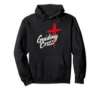 Guiding Cross Bold Red Christian Inspirational Faith Artwork Pullover Hoodie