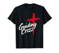 Guiding Cross Bold Red Christian Inspirational Faith Artwork T-Shirt