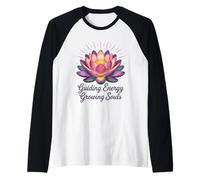Guiding Energy Growing Souls Spiritual Lotus Reiki Healer Raglan Baseball Tee