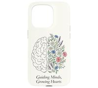 Guiding Minds Growing Hearts Floral Brain Mental Health Case for iPhone 15 Pro