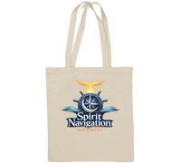Guiding Spirit Through Night and Waves Natural Cotton Tote Bag White