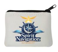 Guiding Spirit Through Night and Waves Neoprene Coin Purse Pouch 10x11cm White
