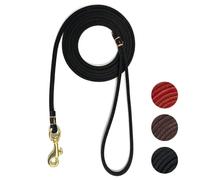 Guiding Star Leather Dog Leash 6 ft x 1/4 inch,Thin and Lightweight Leather Leashes for Small Dogs,Leather Cat Leashes for Small Cats,Soft Genuine Leather Dog Training Leashes for Petite Dogs Black
