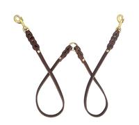 Guiding Star Leather Double Dog Leash for Two Dogs, Two Dog Leash No Tangle, Leather Dual Dog Leash, Leather Dog Leash for Two Dogs with One Lead (1/2”*20”, Brown)