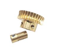GuidNaurys 0.5 Module 1:20 Ratio Copper Worm Gear 0.5M 20 Teeth Turbine Pinion 8x20mm Rod Shaft meshing angle(Bore 5mm rod 5mm gear)